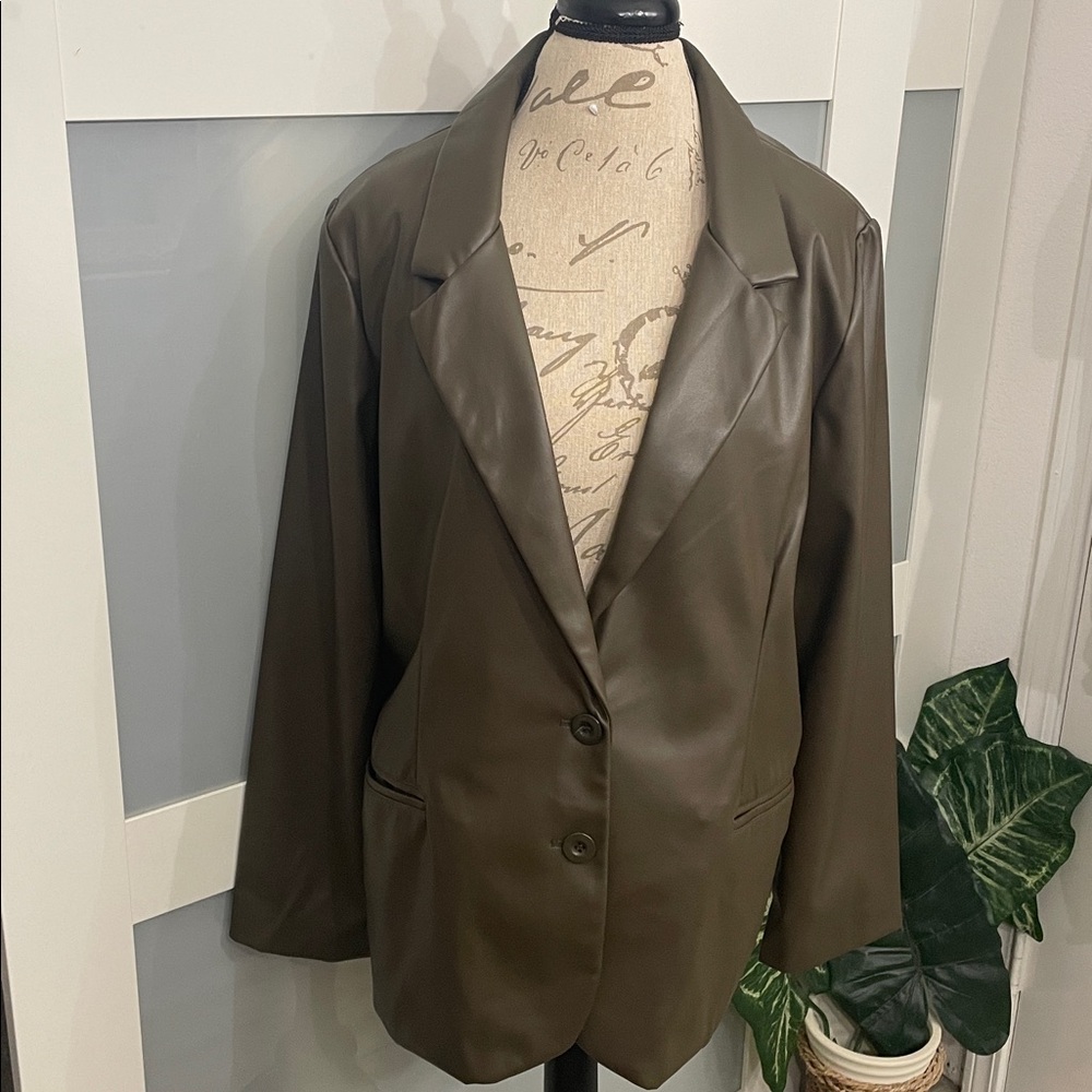 BCBGeneration Olive Leather Jacket NWT